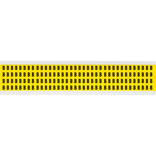 Repositionable Individual Number and Letter Labels, B, 1/4" H, Black on Yellow