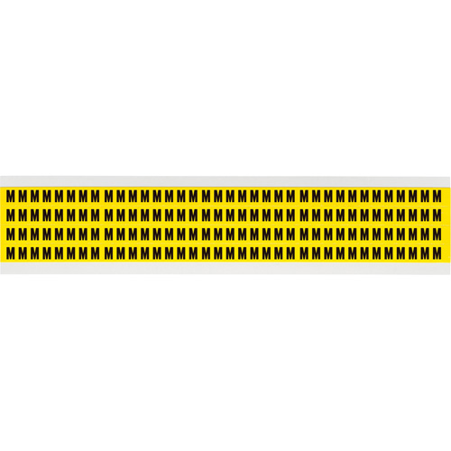 Repositionable Individual Number & Letter Labels, M, 1/4" H, Black on Yellow