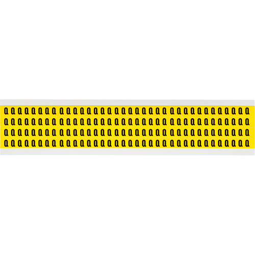 Repositionable Individual Number & Letter Labels, Q, 1/4" H, Black on Yellow