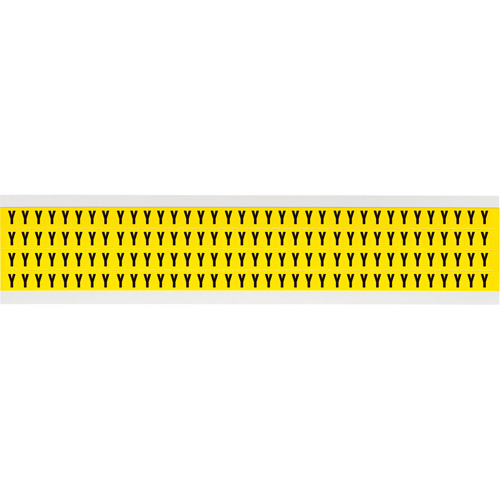 Repositionable Individual Number & Letter Labels, Y, 1/4" H, Black on Yellow