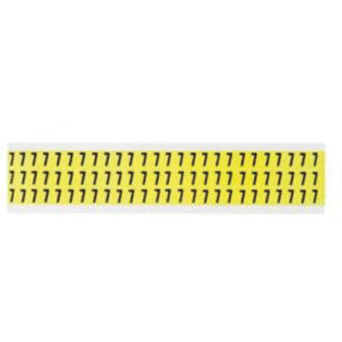 Repositionable Individual Number and Letter Label, 7, 3/8" H, Black on Yellow