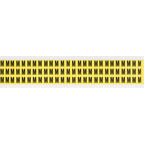 Repositionable Individual Number & Letter Labels, M, 3/8" H, Black on Yellow