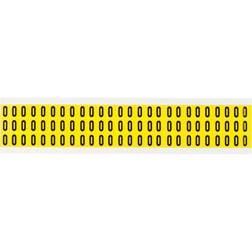 Repositionable Individual Number & Letter Labels, O, 3/8" H, Black on Yellow