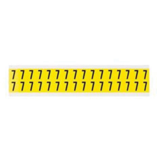 Repositionable Individual Number and Letter Labels, 7, 5/8" H, Black on Yellow