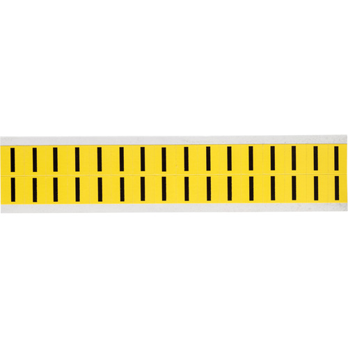 Repositionable Individual Number and Letter Labels, I, 5/8" H, Black on Yellow