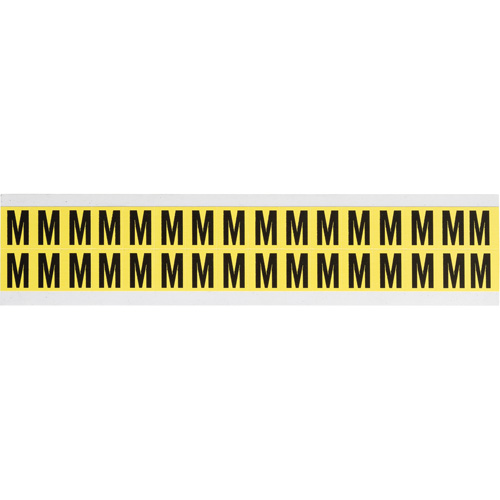 Repositionable Individual Number & Letter Labels, M, 5/8" H, Black on Yellow