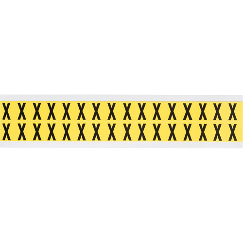 Repositionable Individual Number & Letter Labels, X, 5/8" H, Black on Yellow
