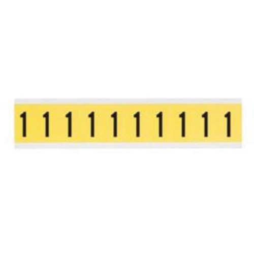 Repositionable Individual Number and Letter Labels, 1, 1" H, Black on Yellow