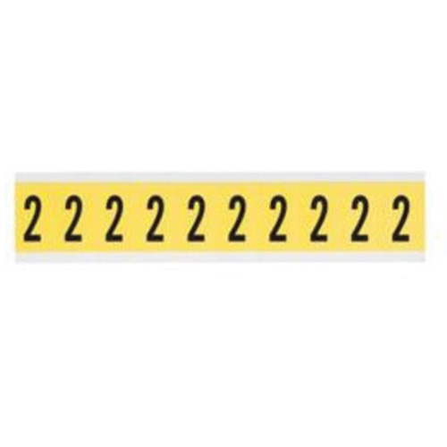 Repositionable Individual Number and Letter Labels, 2, 1" H, Black on Yellow
