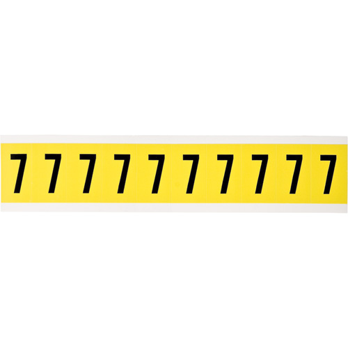 Repositionable Individual Number and Letter Label, 7, 1" H, Black on Yellow