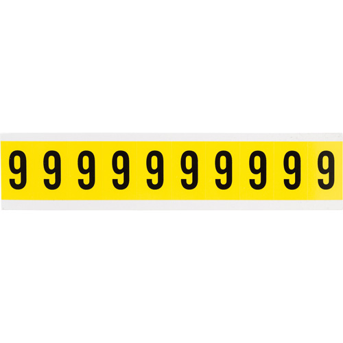 Repositionable Individual Number and Letter Labels, 9, 1" H, Black on Yellow