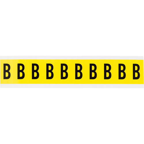 Repositionable Individual Number and Letter Labels, B, 1" H, Black on Yellow