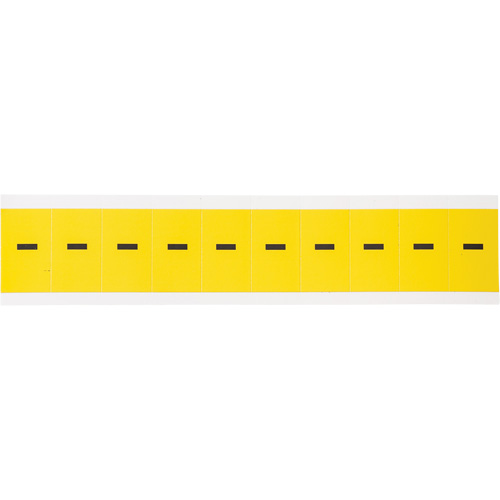 Repositionable Individual Number & Letter Labels, Dash (-), 1" H, Black on Yellow