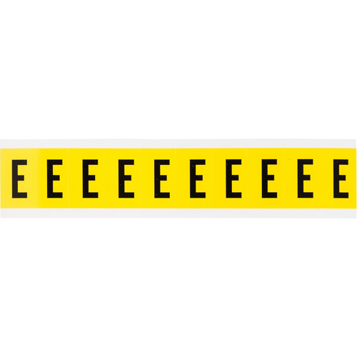 Repositionable Individual Number and Letter Labels, E, 1" H, Black on Yellow