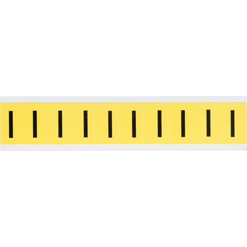 Repositionable Individual Number and Letter Labels, I, 1" H, Black on Yellow