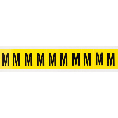 Repositionable Individual Number & Letter Labels, M, 1" H, Black on Yellow