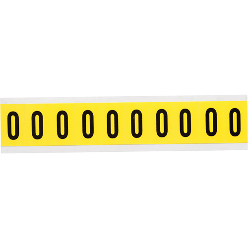 Repositionable Individual Number & Letter Labels, O, 1" H, Black on Yellow