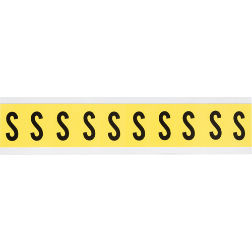 Repositionable Individual Number & Letter Labels, S, 1" H, Black on Yellow