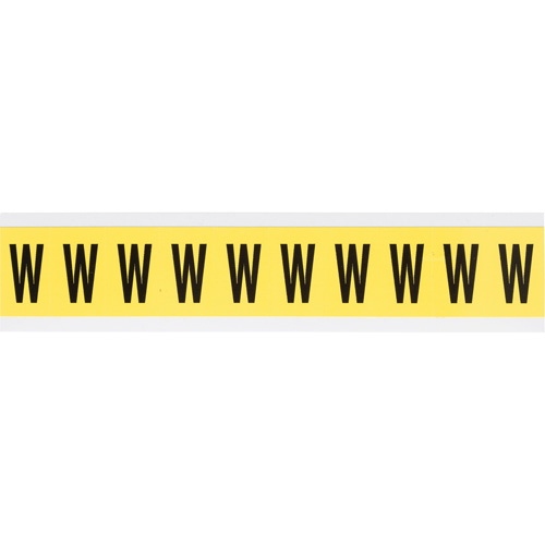 Repositionable Individual Number & Letter Labels, W, 1" H, Black on Yellow