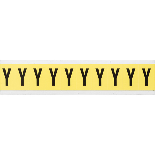 Repositionable Individual Number & Letter Labels, Y, 1" H, Black on Yellow