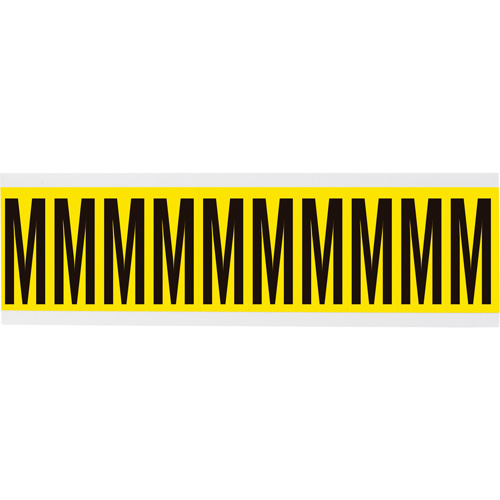 Repositionable Individual Number & Letter Labels, M, 2" H, Black on Yellow