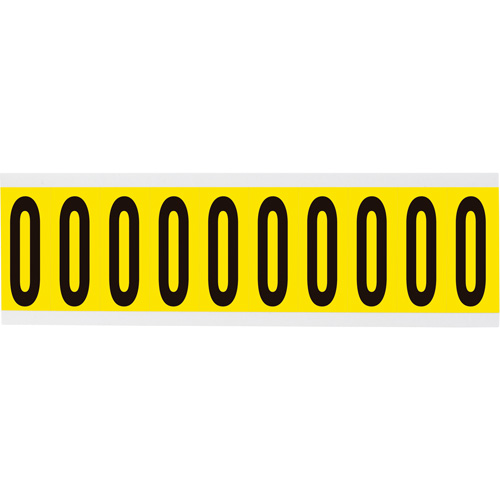 Repositionable Individual Number & Letter Labels, O, 2" H, Black on Yellow