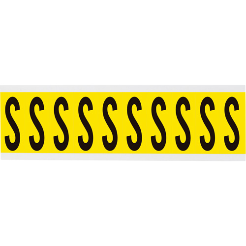 Repositionable Individual Number & Letter Labels, S, 2" H, Black on Yellow