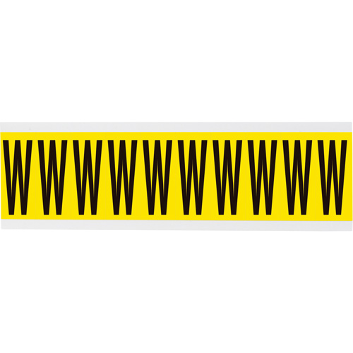 Repositionable Individual Number & Letter Labels, W, 2" H, Black on Yellow