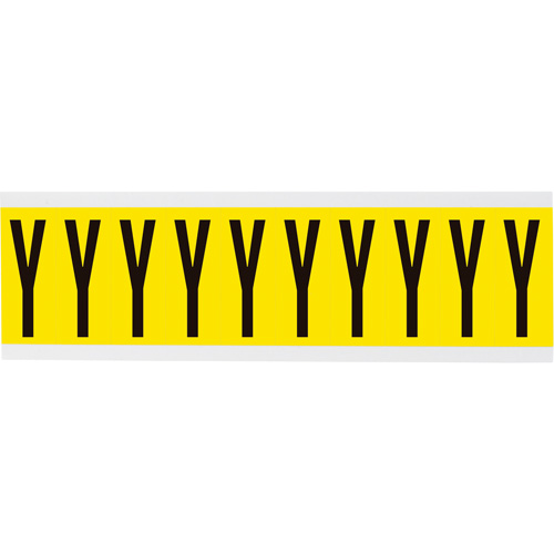 Repositionable Individual Number & Letter Labels, Y, 2" H, Black on Yellow