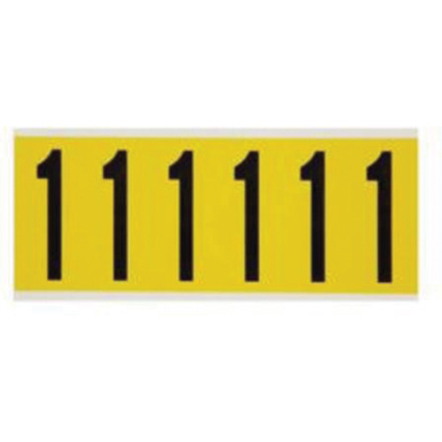 Repositionable Individual Number and Letter Labels, 1, 3" H, Black on Yellow