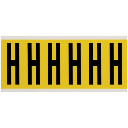 Repositionable Individual Number and Letter Labels, H, 3" H, Black on Yellow
