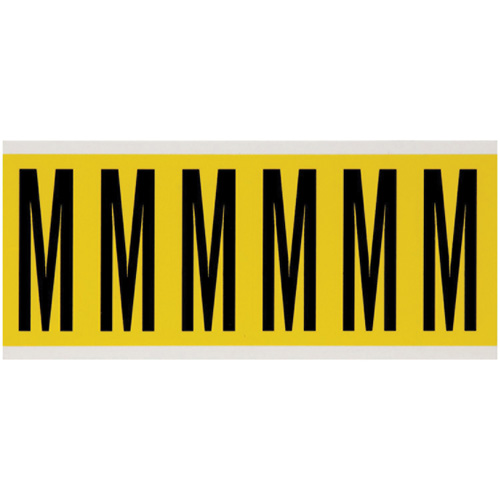 Repositionable Individual Number & Letter Labels, M, 3" H, Black on Yellow