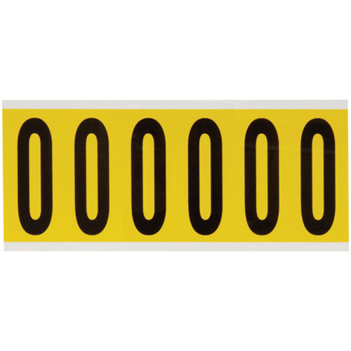 Repositionable Individual Number & Letter Labels, O, 3" H, Black on Yellow