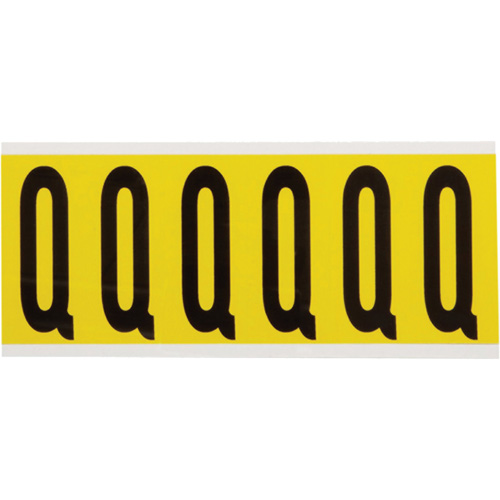 Repositionable Individual Number & Letter Labels, Q, 3" H, Black on Yellow