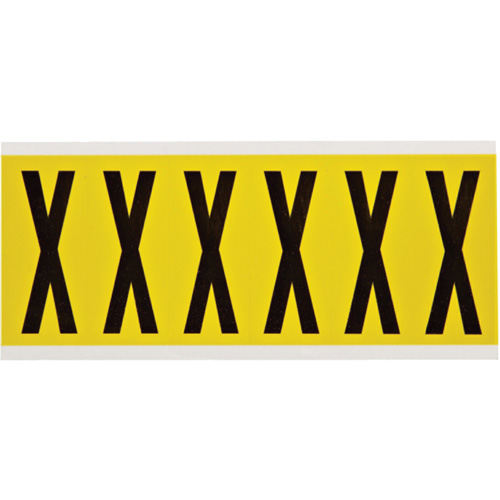 Repositionable Individual Number & Letter Labels, X, 3" H, Black on Yellow