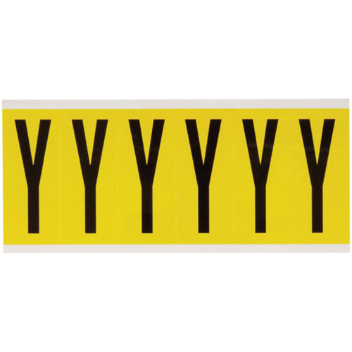 Repositionable Individual Number & Letter Labels, Y, 3" H, Black on Yellow