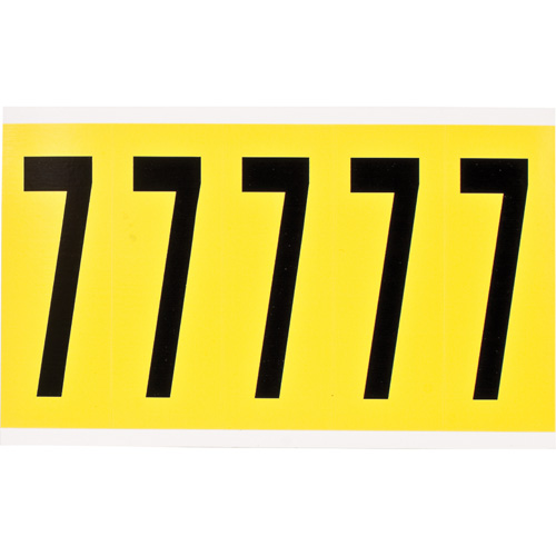 Repositionable Individual Number and Letter Label, 7, 4" H, Black on Yellow