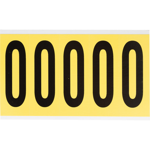 Repositionable Individual Number & Letter Labels, O, 4" H, Black on Yellow