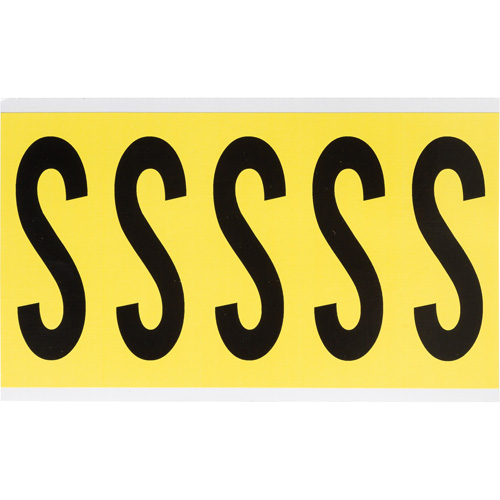 Repositionable Individual Number & Letter Labels, S, 4" H, Black on Yellow
