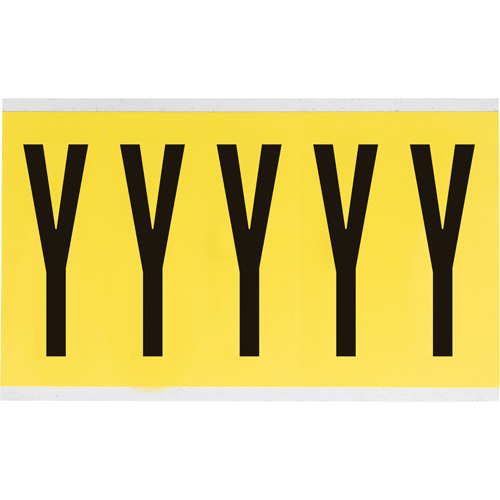 Repositionable Individual Number & Letter Labels, Y, 4" H, Black on Yellow