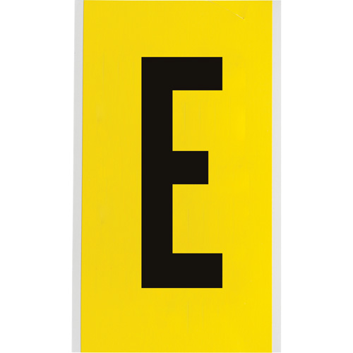 Repositionable Individual Number and Letter Label, E, 6" H, Black on Yellow