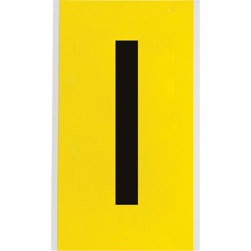 Repositionable Individual Number and Letter Labels, I, 6" H, Black on Yellow