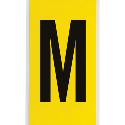 Repositionable Individual Number & Letter Labels, M, 6" H, Black on Yellow