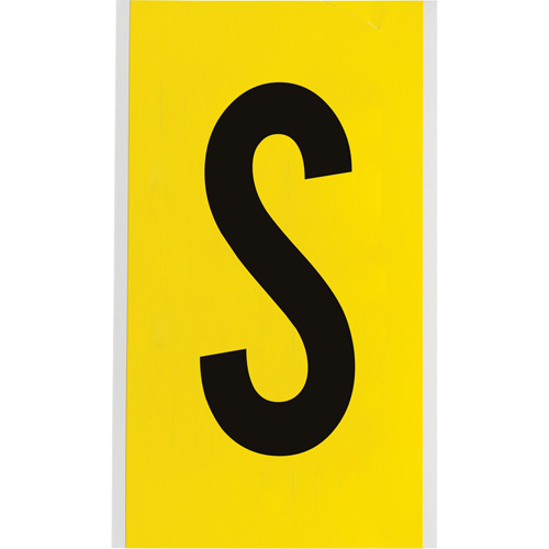 Repositionable Individual Number & Letter Label, S, 6" H, Black on Yellow