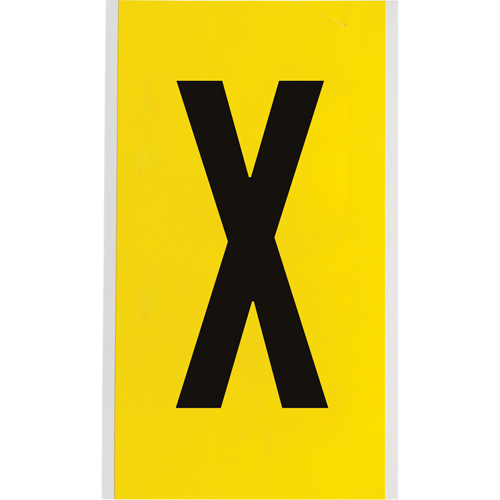 Repositionable Individual Number & Letter Labels, X, 6" H, Black on Yellow