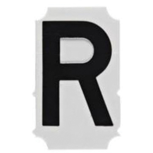 Quick-Align® Individual Gothic Number & Letter Labels, R, 1" H, Black