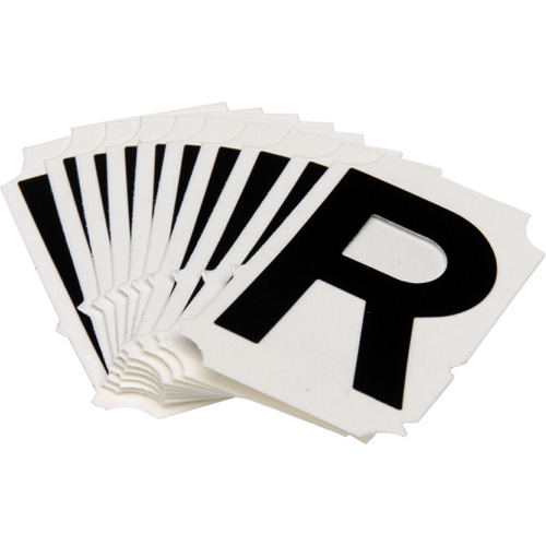 Quick-Align® Individual Gothic Number & Letter Labels, R, 2" H, Black