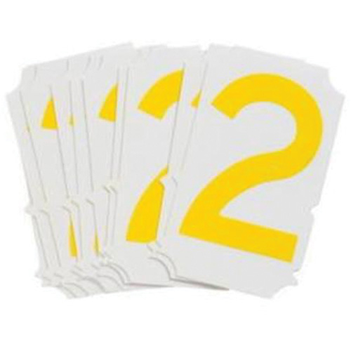 Quick-Align® Individual Gothic Number and Letter Labels, 2, 2" H, Yellow