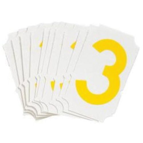 Quick-Align® Individual Gothic Number and Letter Labels, 3, 2" H, Yellow