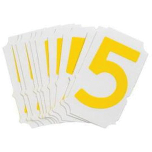 Quick-Align® Individual Gothic Number and Letter Labels, 5, 2" H, Yellow